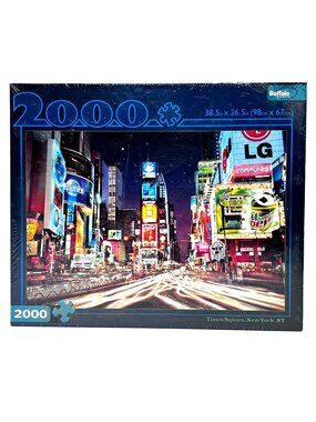 Times Square New York 2000-Piece Jigsaw Puzzle Buffalo Games 38.5"x26.5" Sealed